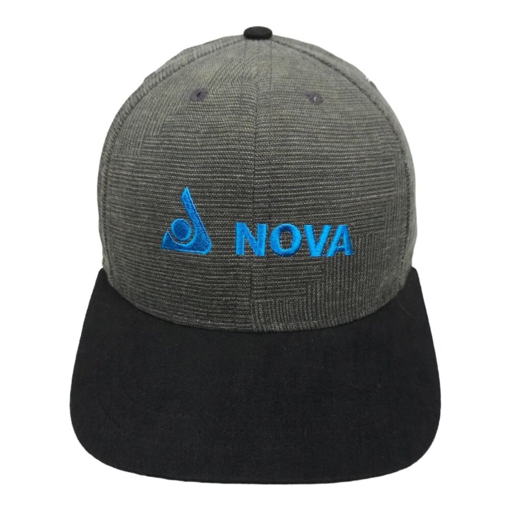 Nova Embroidered Snapback Cap Trucker Baseball Hat USA Made Brushed Cotton